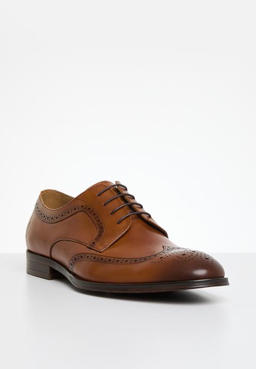 POLO - Wing cap gibson lace up - tan