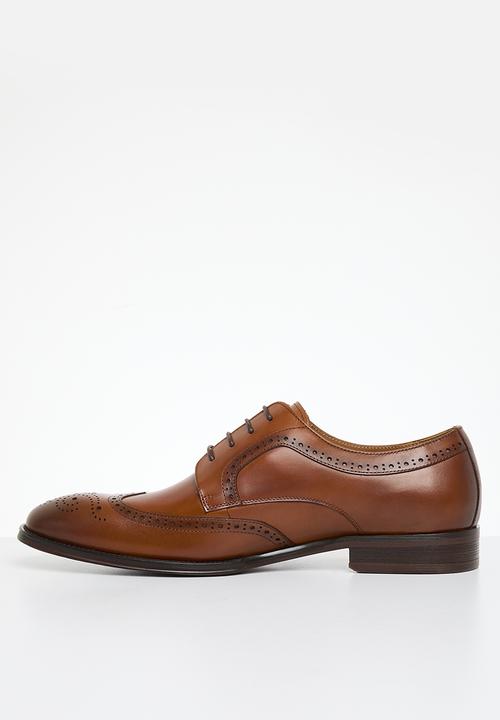 POLO - Wing cap gibson lace up - tan