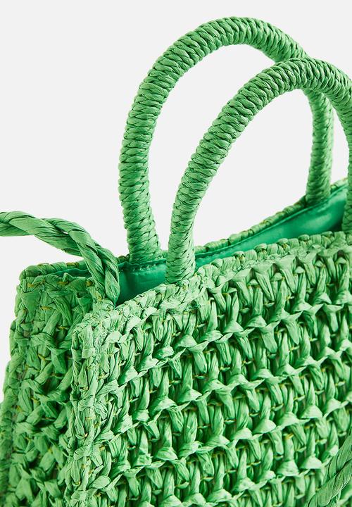 H&M - Straw shoulder bag - green