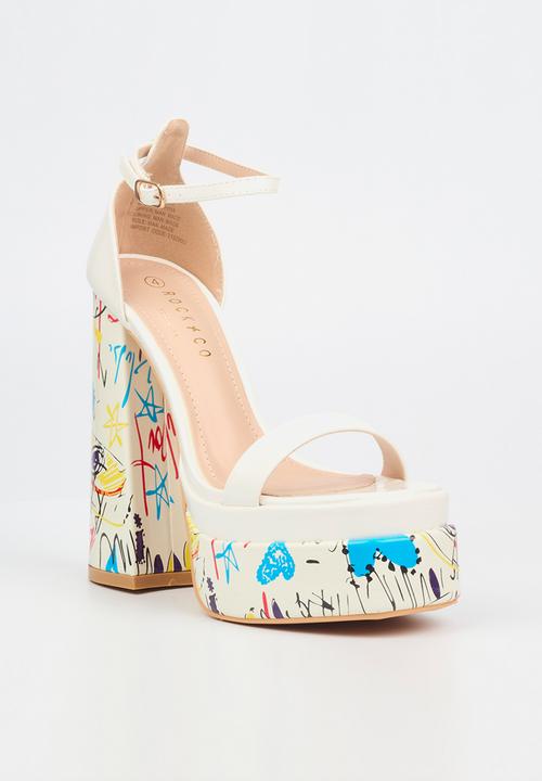 Rock & Co - Sachi 12 platform heel - white