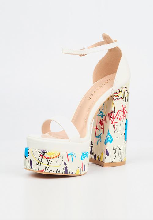Rock & Co - Sachi 12 platform heel - white