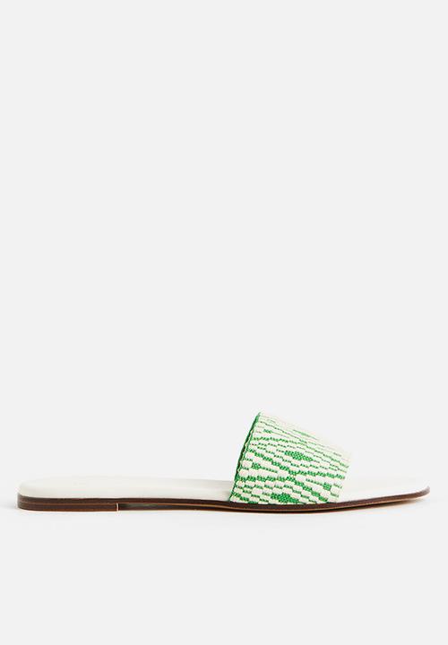 H&M - Jacquard-weave slides - green patterned