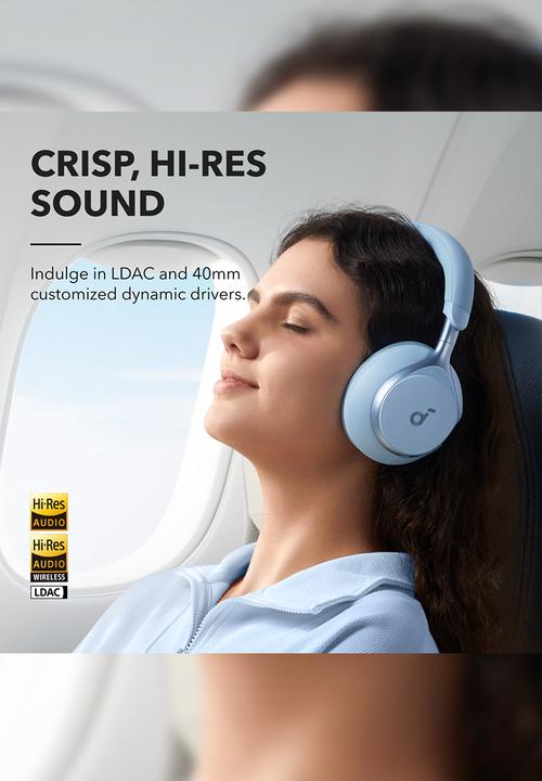 soundcore - Space One Headphones - Sky Blue