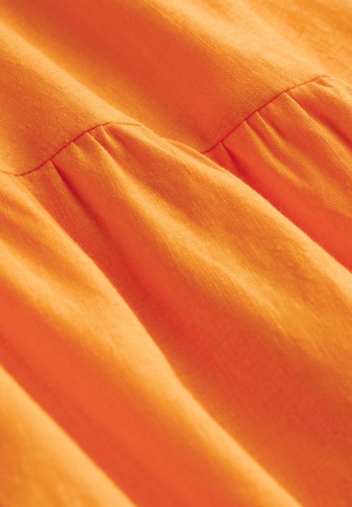 H&M - Asymmetric linen-blend skirt - orange