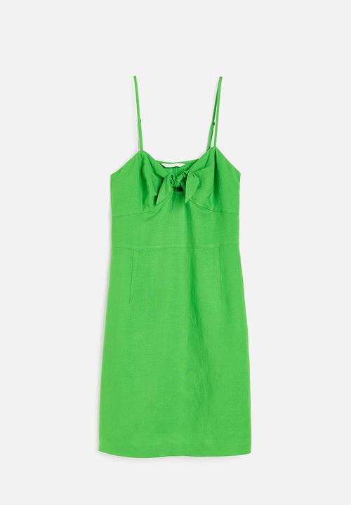 H&M - Linen-blend dress - green
