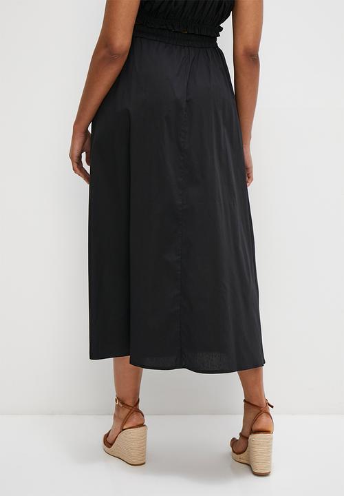 MILLA - Co-ord poplin midi skirt - black