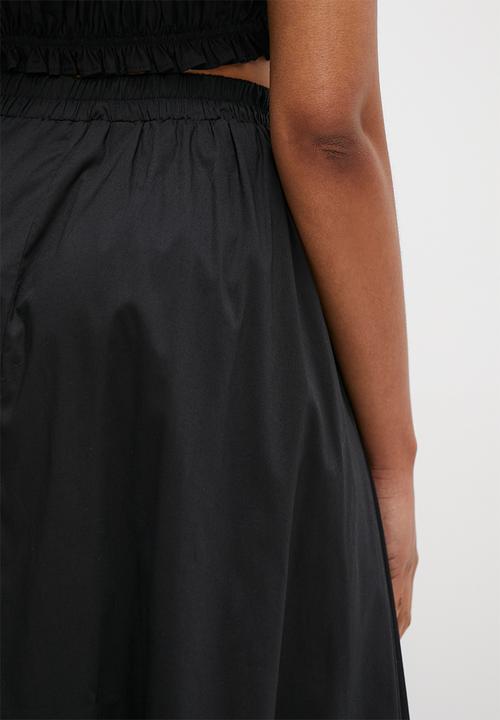 MILLA - Co-ord poplin midi skirt - black