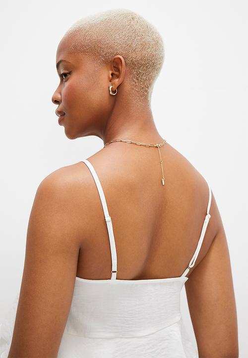 MILLA - Asym frill cami - ivory