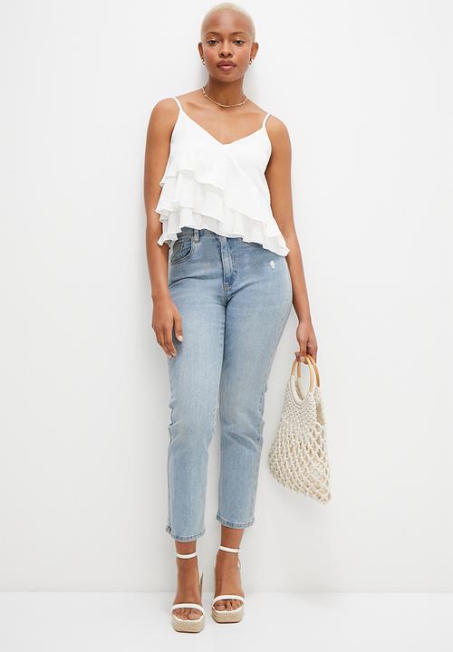 MILLA - Asym frill cami - ivory