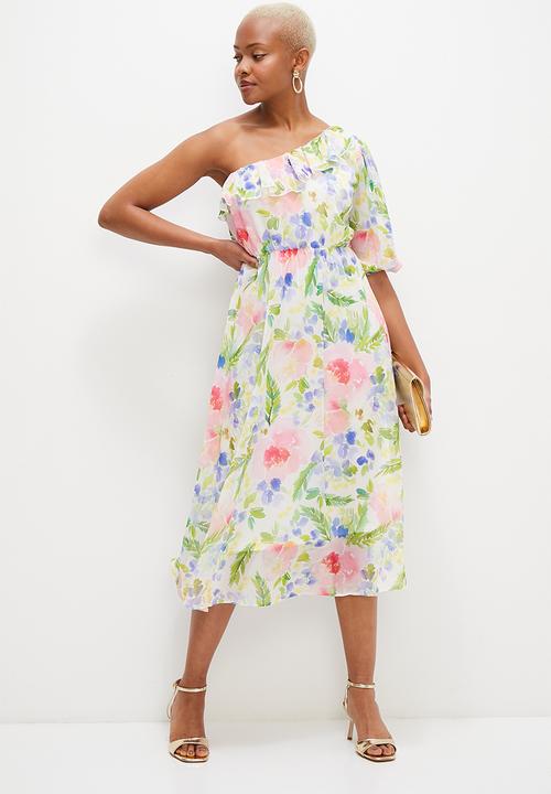 MILLA - Asym fit & flare with ruffle detail - floral