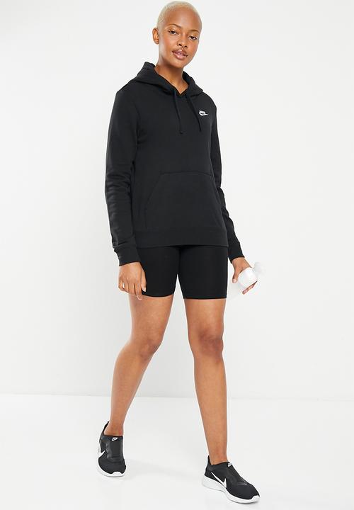 Nike - W nsw club flc std po hoodie - black & white