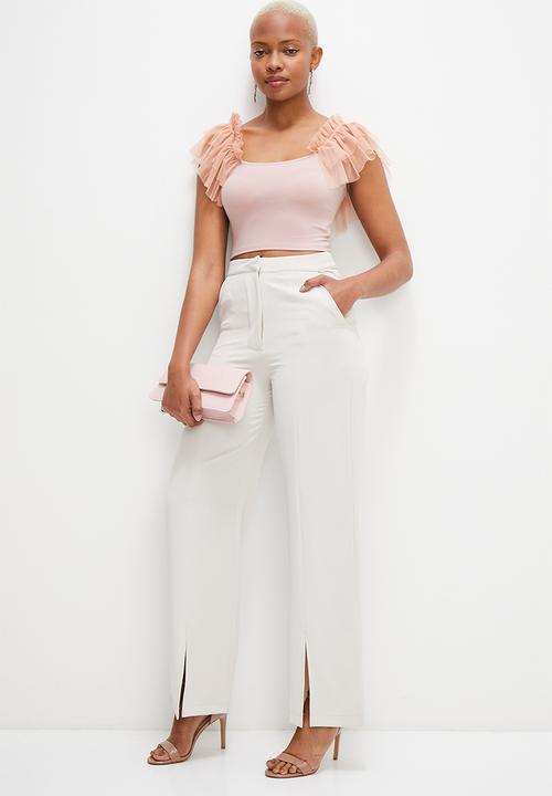 MILLA - Ruffle sleeve top - blush