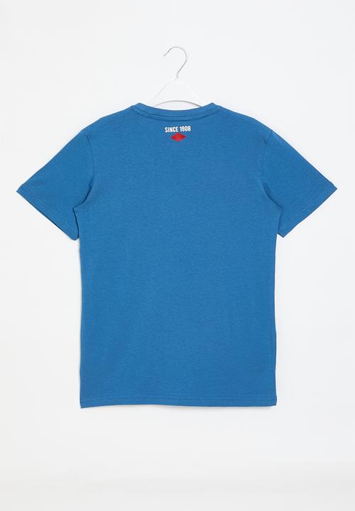 Lee Cooper - Logo & diamond round print tee - blue