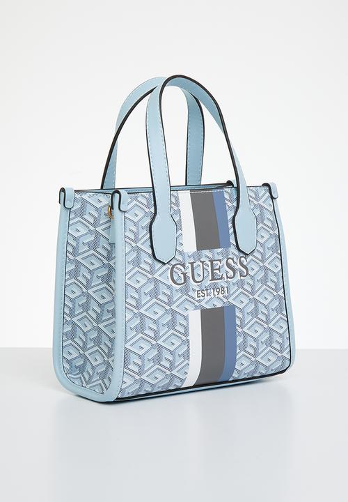 GUESS - Silvana 2 compartment mini tote - ice blue logo