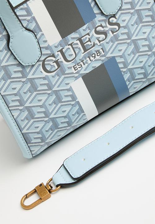 GUESS - Silvana 2 compartment mini tote - ice blue logo