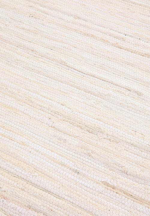 Sixth Floor - Recycled chindi runner - plain cream multi