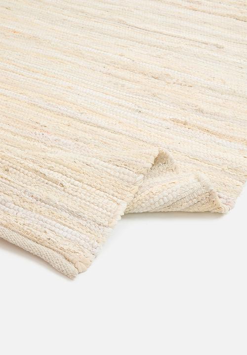 Sixth Floor - Recycled chindi runner - plain cream multi