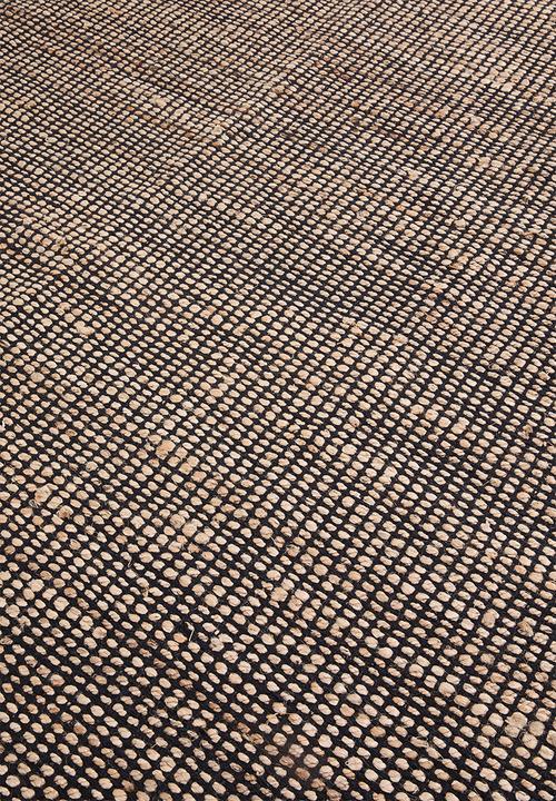 Sixth Floor - Cotton & jute rug - black & natural