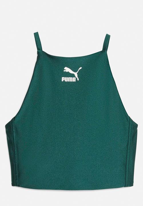 PUMA - Plus t7 shiny crop top - malachite