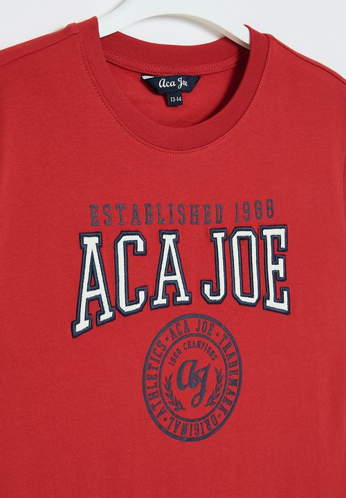 Aca Joe - Baseball printed tee - red