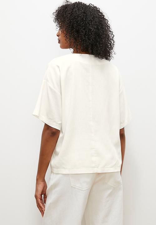 edit - Oversized linen boxy tee - cream