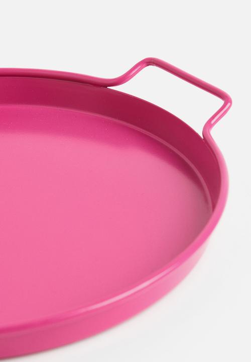 H&M - Round metal tray - pink