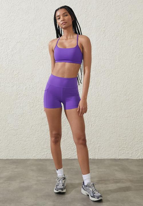Cotton On - Recycled workout crop - royal purple