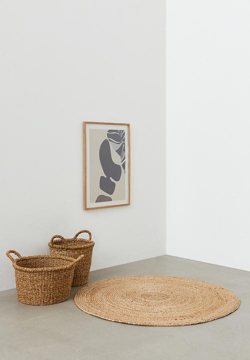 H&M - Round jute rug - light beige 