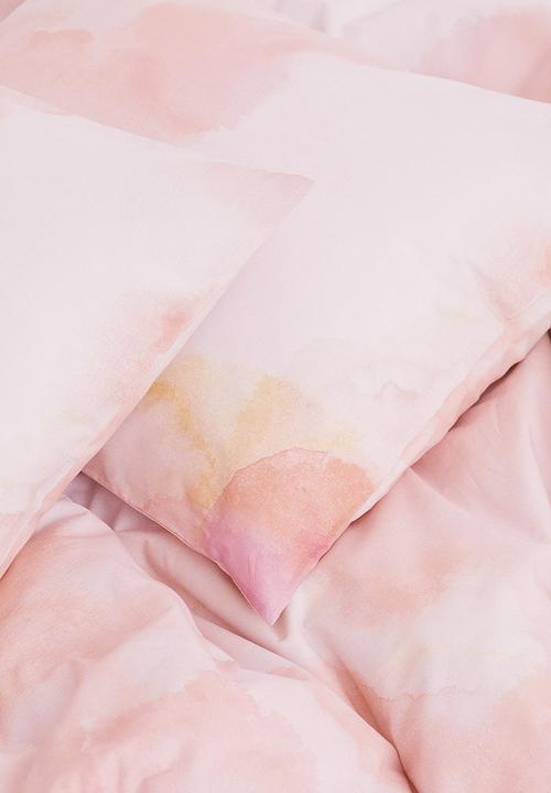 H&M - Patterned double/king size duvet cover set - powder pink patterned