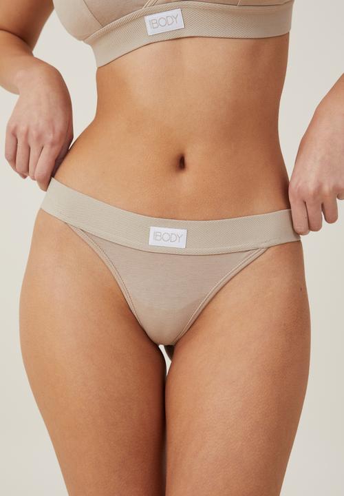 Cotton On - Organic cotton tanga G-string brief - white pepper