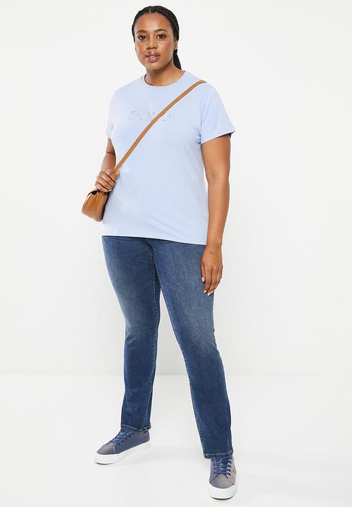 POLO - Plus Sadie Beaded Tee - Blue
