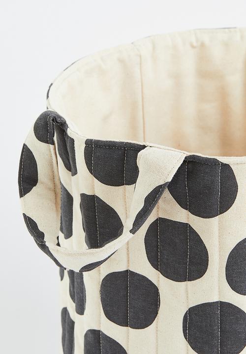 H&M - Quilted cotton storage basket - white & black