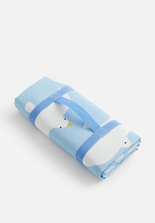 H&M - Patterned picnic blanket - light blue/seagulls