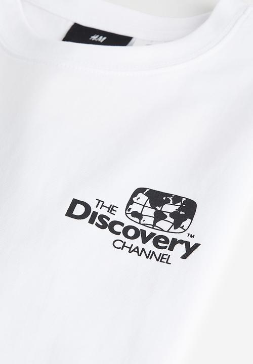 H&M - Relaxed fit T-shirt - white the discovery channel