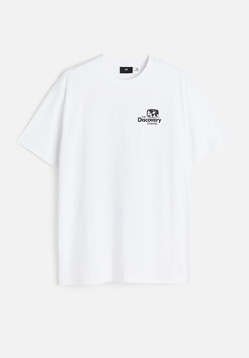 H&M - Relaxed fit T-shirt - white the discovery channel