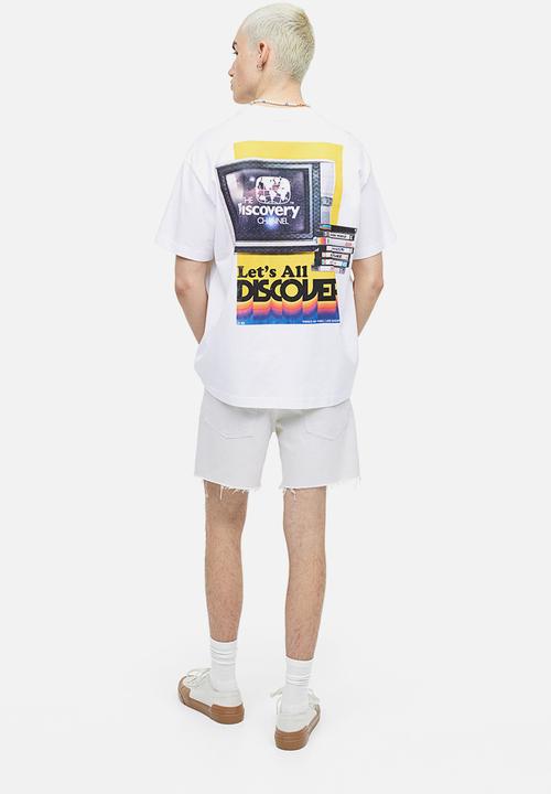 H&M - Relaxed fit T-shirt - white the discovery channel