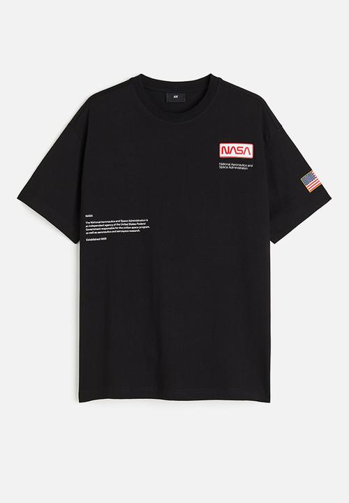 H&M - Relaxed fit T-shirt - black nasa