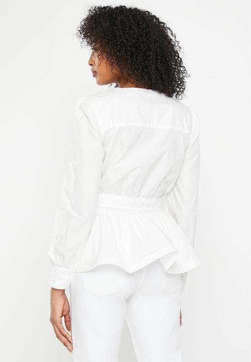 Pringle of Scotland - Pringle ronel peplum shirt - white 