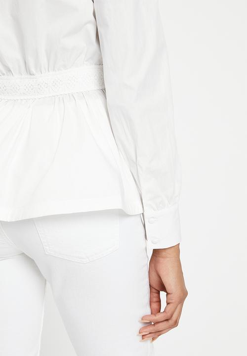 Pringle of Scotland - Pringle ronel peplum shirt - white 