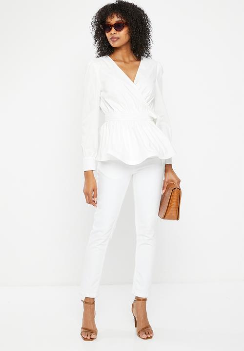 Pringle of Scotland - Pringle ronel peplum shirt - white 