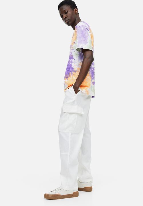 H&M - Relaxed fit patterned cotton T-shirt - purple tie-dye