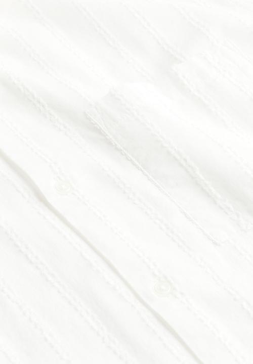 H&M - Regular fit textured-weave resort shirt - white