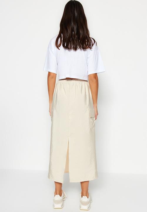 Trendyol - Parachute skirt - ecru