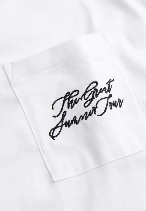 H&M - Relaxed fit embroidery-detail T-shirt - white