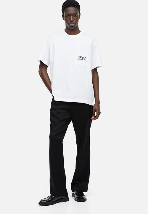 H&M - Relaxed fit embroidery-detail T-shirt - white