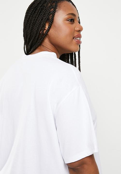Me&B - Plus The Oversized Tee  - White & Print