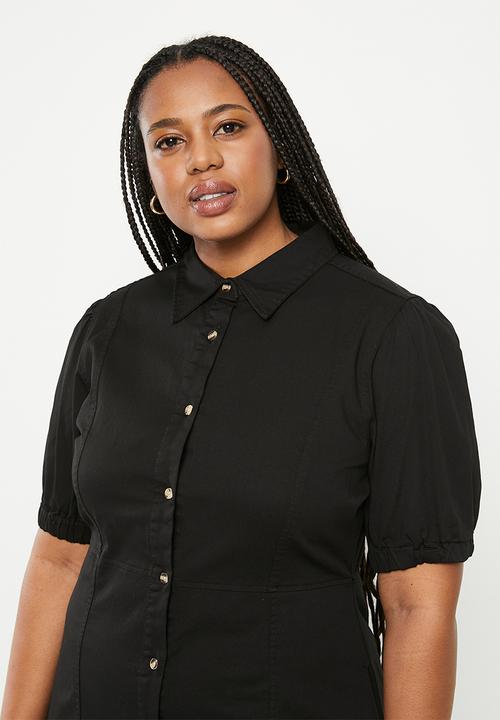Me&B - Plus denim Shirtdress - Black