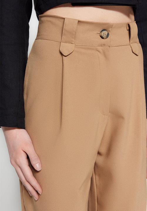 Trendyol - High rise straight legs pants - beige