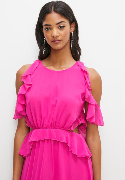 MILLA - Ruffle midi dress - purple