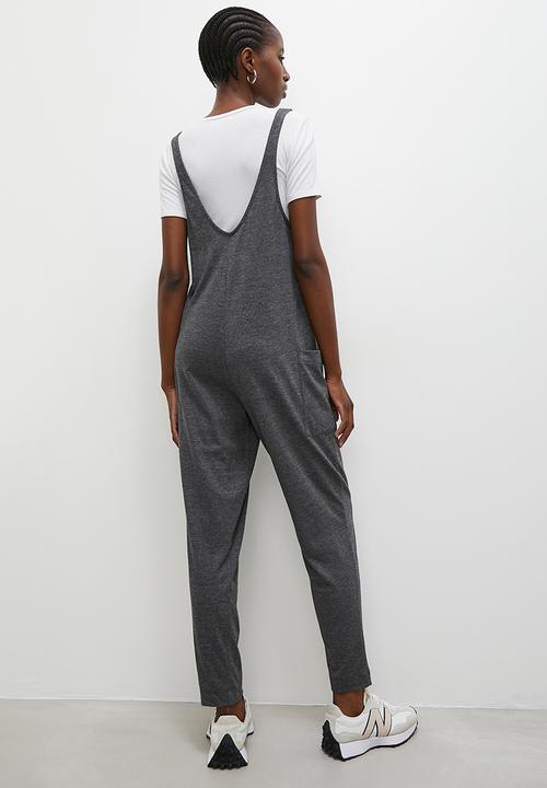 Superbalist - Relaxed knit jumpsuit- charcoal melange
